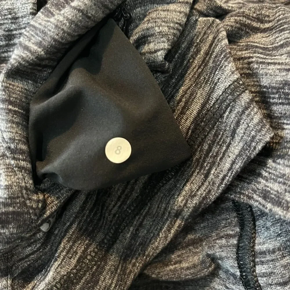 Lululemon Top Womens 8 Black Spacedye &Go Take-Off Long Sleeve Shirt Running